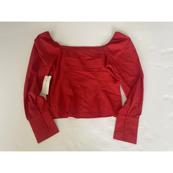 Treasure & Bond Red‎ Long Sleeve Top Size Small NWT Button Accents On Sleeve - Picture 2 of 9